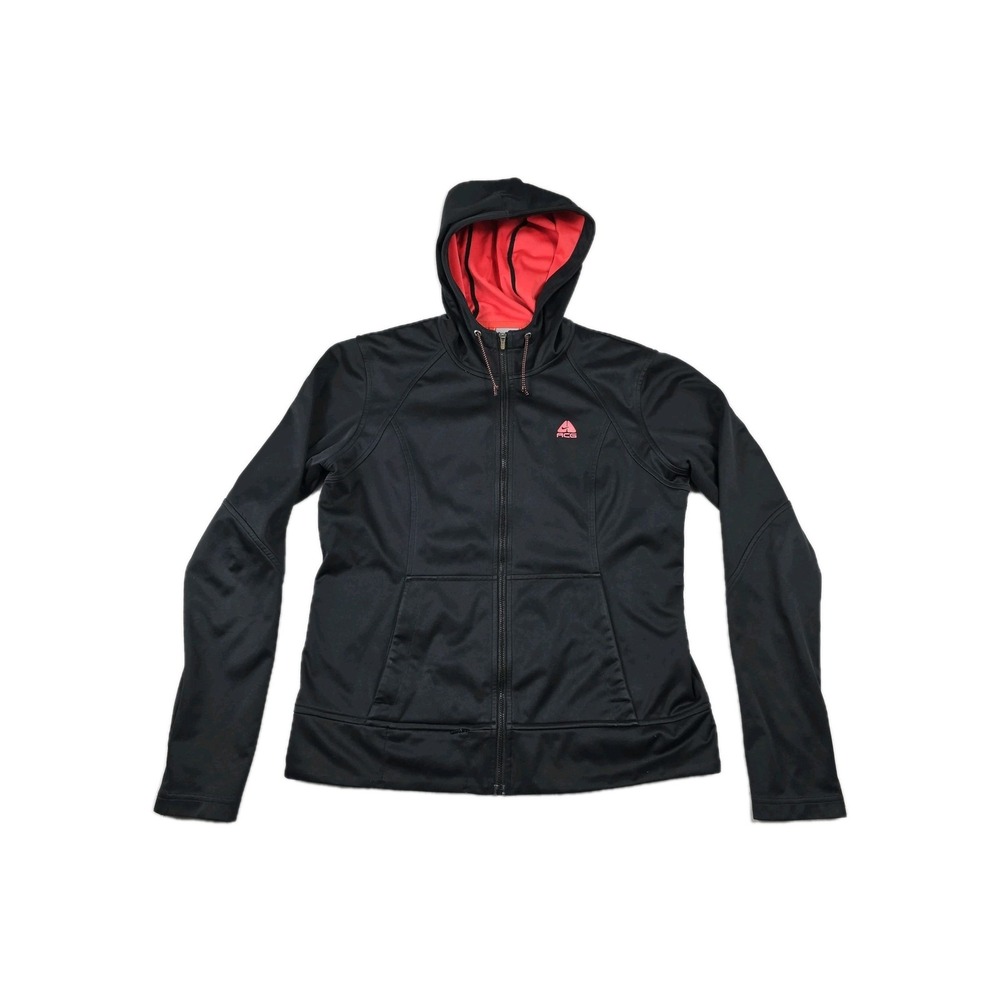 Nike ACG Soft Shell Jacket Women's Size Medium Black Pink‎ Hooded